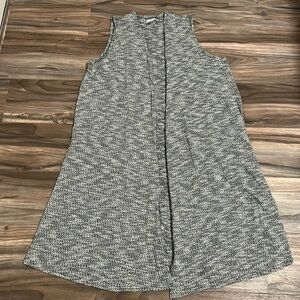 Lularoe Joy black and white spacedye knit longline vest size XL NWOT